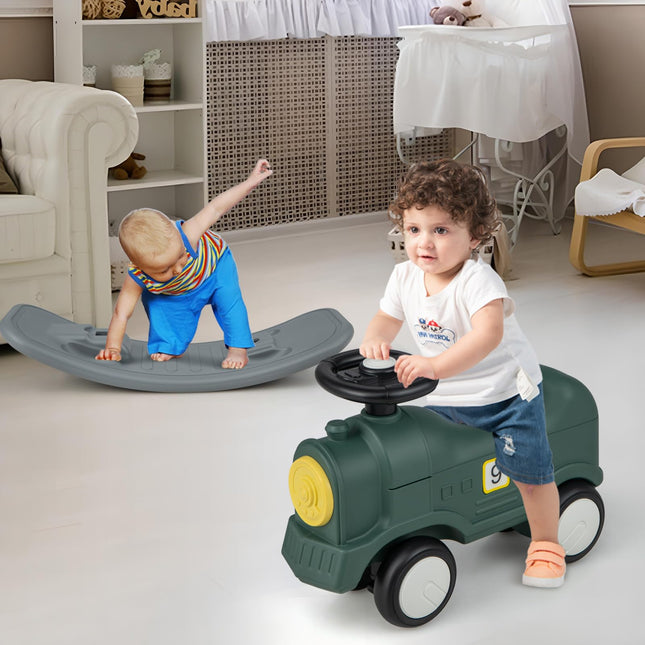BABY JOY Rocking Horse, 3 in 1 Balance Car Ride On Rocking Toy, Rocking Horse for Toddlers 18-72 Months
