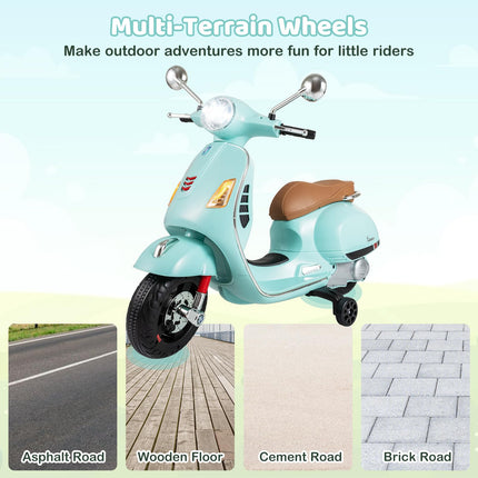 Costzon Toddler Motorcycle 12V Licensed Vespa Ride on Motorcycle