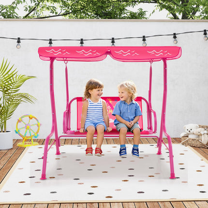 Costzon Kids All-Weather Lounge Chair Hammock with Adjustable Canopy