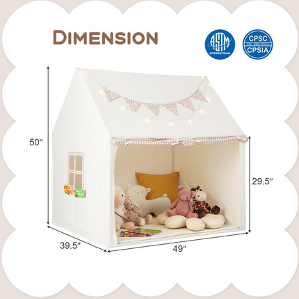 Costzon Kids Tent, Large Playhouse for Indoor Outdoor Play w/Padded Mat, 2 Breathable Windows & 2 Storage Pockets