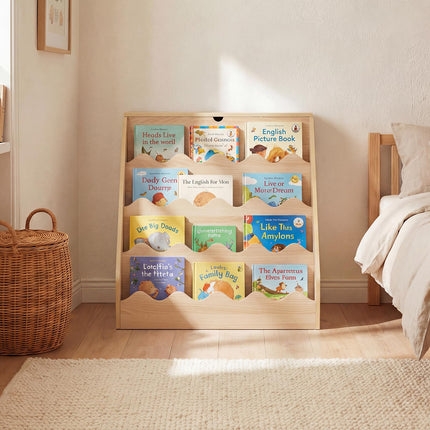 Costzon 2-in-1 Kids Bookshelf 4 Tier Book Shelf Flip-Open Top