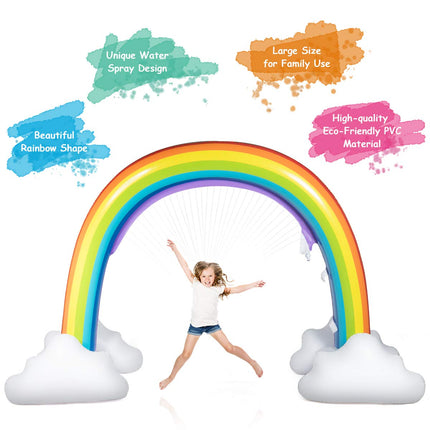 Costzon Inflatable Rainbow Sprinkler, Over 6 Feet Long, Outside Yard Summer Toy for Boys Girls