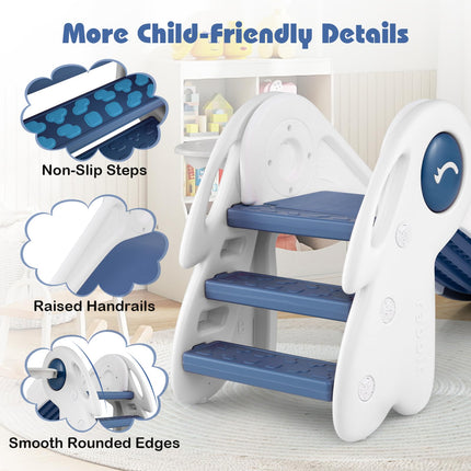 Costzon 3-in-1 Freestanding Foldable Baby Slide for Kids Climber Playset