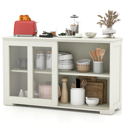 Costzon Kitchen Sideboard Antique Stackable Storage Cabinet with Adjustable Shelf