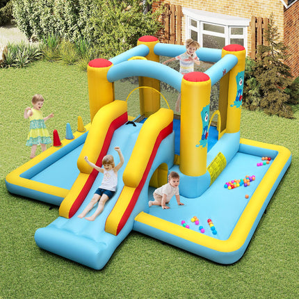 BOUNTECH Inflatable Bounce House with Ball Pit, Long Slide & Tunnel Bouncy House for Kids