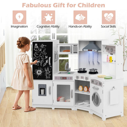 Corner Wooden Play Kitchen with Lights & Sounds