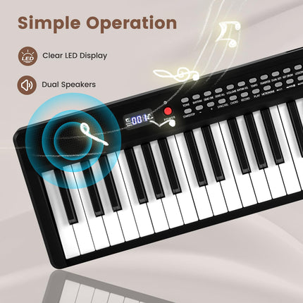 Costzon 88-Key Folding Piano Keyboard, Full-Size Semi-Weighted Electric Piano Digital Piano