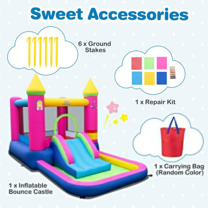 BOUNTECH Inflatable Bounce House with Ball Pit Princess Bouncy House for Kids