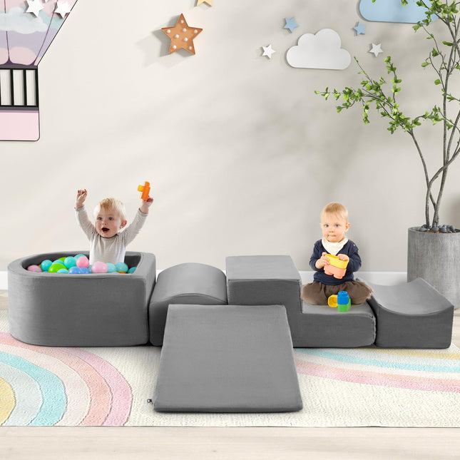 Costzon Toddler Climbing Toys Indoor, 5 Pieces Foam Climb and Crawl Playset