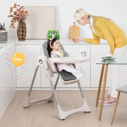 BABY JOY Convertible High Chair for Babies & Toddlers, Foldable Highchair with Adjustable Backrest