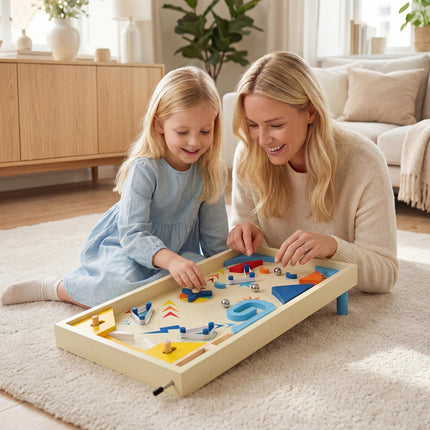Costzon Wooden Pinball Machine Pinball for Hand-Eye Coordination