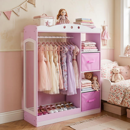 Costzon Kids Dress Up Storage with Full Length Mirror