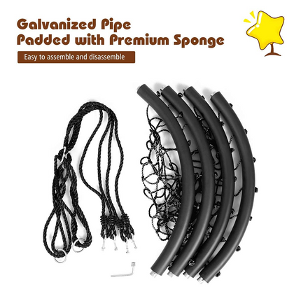 Costzon 40'' Spider Web Tree Swing Set, Kids Outdoor Round Net Swing Platform Rope Swing