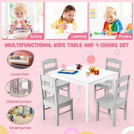 Costzon Kids Table and Chair Set 5 Piece Wood Activity & Chairs for Arts
