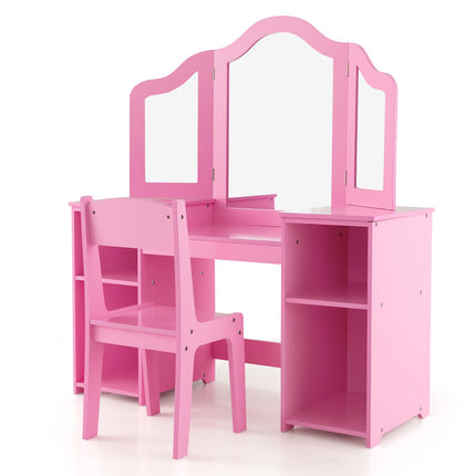 2 in 1 Princess Makeup Dressing Table - Costzon
