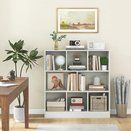 Costzon 7-Section Bookcase for Kids, Wooden Toy Storage Organizer for Books Toys