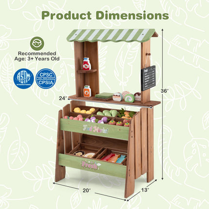 Costzon Wooden Grocery Store Pretend Play