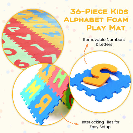 Costzon 36 Tiles Kids Non-Slip & Waterproof Interlocking Foam Tiles Play Mat
