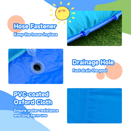 Costzon Inflatable Water Slide for Kids, Mighty Kids Inflatable Water Park w/Splash Pool