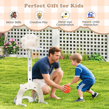 Costzon Kids Basketball Hoop Toddler Sports Activity Center with Adjustable Height Levels