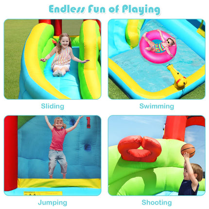 BOUNTECH Inflatable Water Slide, Bounce House Water Slide for Kids Outdoor Fun