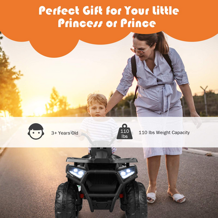 Costzon Kids ATV, 12V Battery Powered Electric Vehicle, 4 Wheeler Quad for Boy & Girl Gift, Ride on ATV