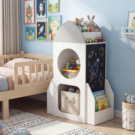 Costzon Rocket Kids Bookshelf Toddler Toy Storage Organizer