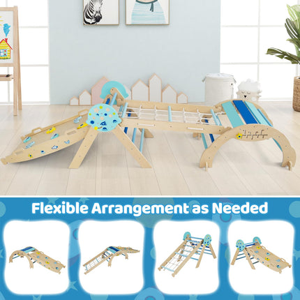 Costzon Pikler Triangle Set 9-in-1 Foldable Baby Climbing Toys