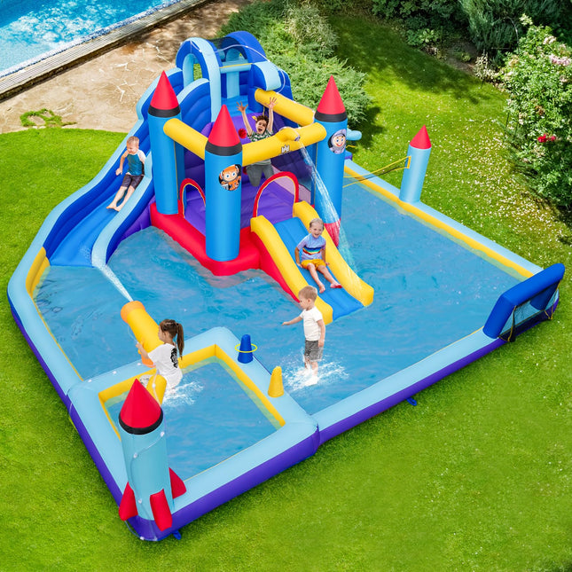 BOUNTECH Inflatable Water Slide, 18x16.5FT Mega Waterslide Park Bounce House w/Dual Slides