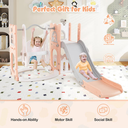 Costzon 7 in 1 Toddle Swing and Slide Set Freestanding Toddler Slide Playset