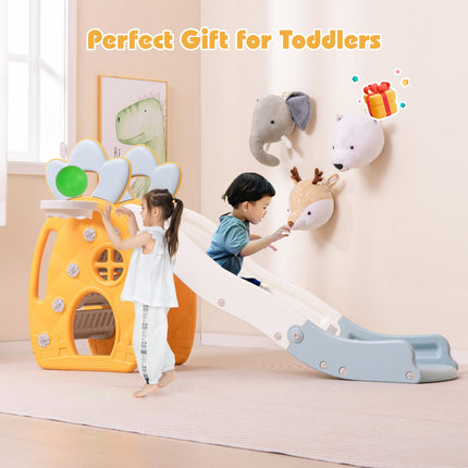 BABY JOY Toddler Slide, 3 in 1 Freestanding Foldable Kids Slide with Climber