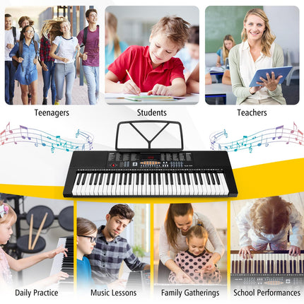 Costzon 61 Key Keyboard Piano, Electric Piano Keyboard with 300 Rhythms, 300 Timbres