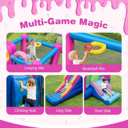 BOUNTECH Princess Bouncy House Jump Castle for Kids Indoor Outdoor w/2 Slides & Jumping Area