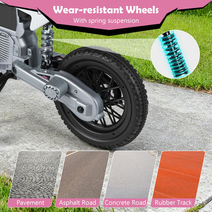 Costzon 12V Kids Motorcycle with Detachable Training Wheels