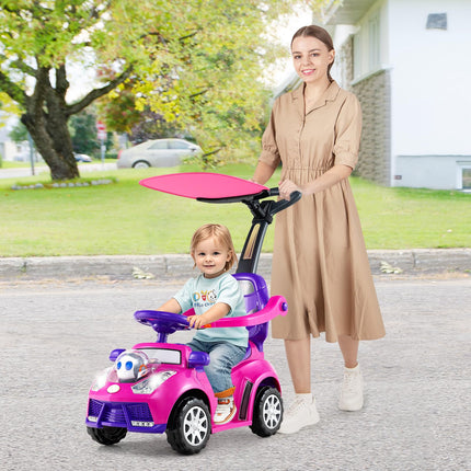Costzon Push Car 3 in 1 Stroller Sliding Walking Car with Handle Canopy Seat Belt
