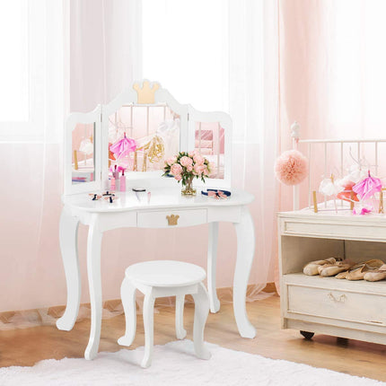 Costzon Kids Vanity Table and Chair Set