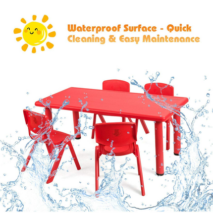Costzon Kids Table and Chair Set, 4 Pcs Stackable Chairs