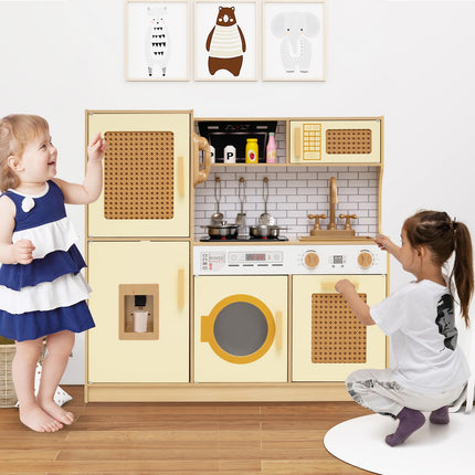 Costzon Kids Kitchen Playset Wooden Play Kitchen