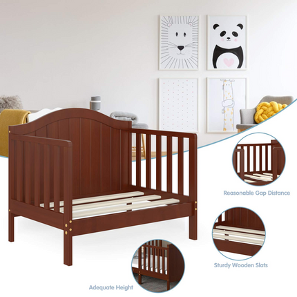 Costzon 2 in 1 Convertible Toddler Bed, Classic Wood Kids Bed, Children Bed Frame Convert to Two Chairs/Sofa/Cribs