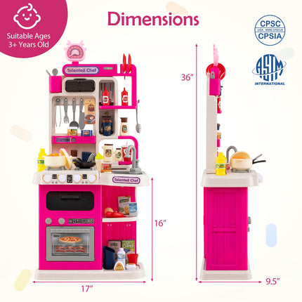 Costzon Kids Kitchen Playset | Little Chef Pretend Kitchenette Set w/Light (Single Side)