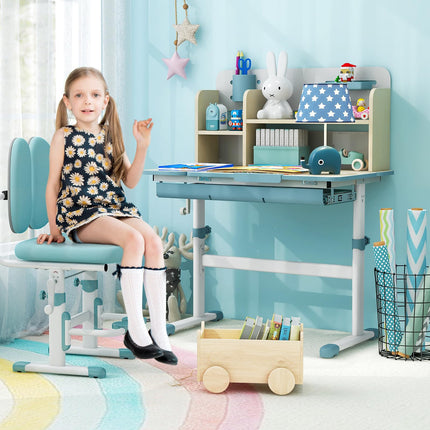 Costzon Kids Study Desk, Height Adjustable Children School Desk with Storage