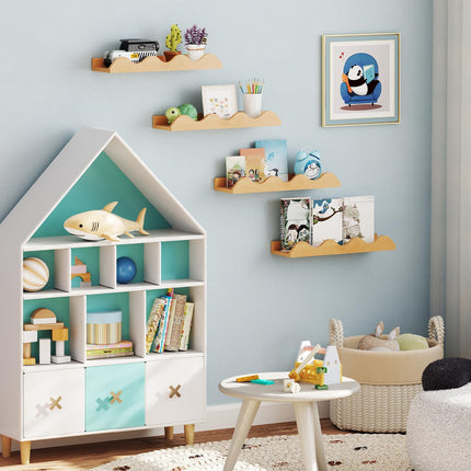 Costzon 4 Pcs Kids Floating Bookshelves