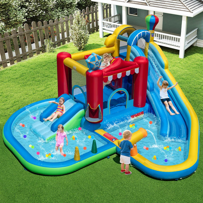 Costzon Inflatable 8-in-1 Amusement Park Water Park