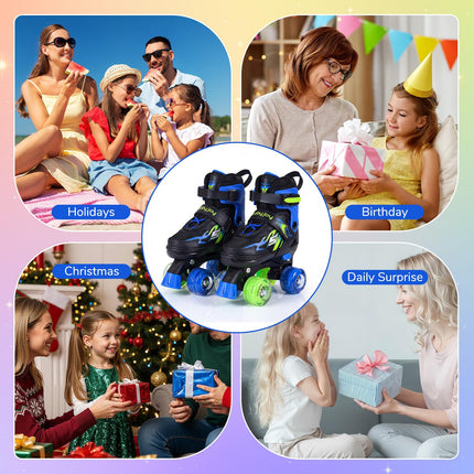 BABY JOY Roller Skates 4 Sizes Adjustable Quad Skates