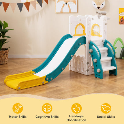 BABY JOY Toddler Slide 6-in-1 Indoor Kids Slide Playset