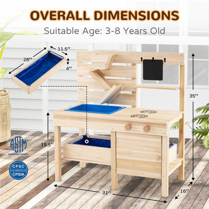 Costzon Outdoor Play Kitchen w/Detachable Sandbox