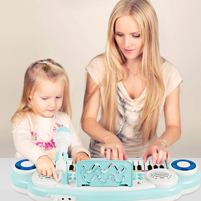 Costzon 37 Keys Electronic Keyboard Piano for Kids, Portable Musical Keyboard with Rhythm Light
