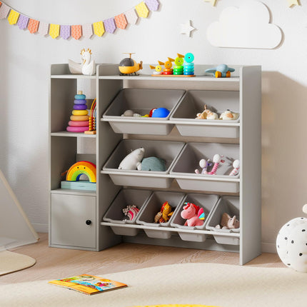 Costzon Kids Toy Storage and Bookshelf Wooden Bookcase（Large）