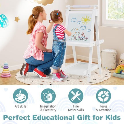 Costzon Easel for Kids 3 In 1 Foldable Art Easel with Magnetic White Board