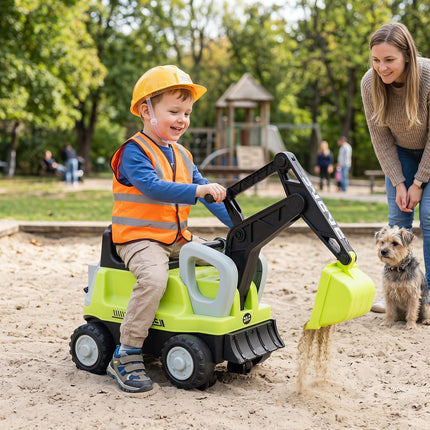 Costzon 2-in-1 Kids Ride on Excavator Tractor with Detachable Trailer